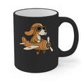 Beagle Flying a Plane Pilot Airplane Dog Mom Dad Graphic Print Coffee Mug