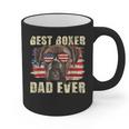 Best Boxer Dad Ever USA Flag American Dog Animal Lover Graphic Print Coffee Mug
