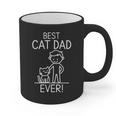Best Cat Dad Ever Fun Line Art Illustration Graphic Print Coffee Mug