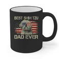 Best Shih Tzu Dad Ever Tshirt Dog Lover American Flag Graphic Print Coffee Mug