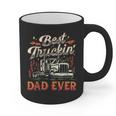 Best Truckin Dad Ever Trucker Truck Driver Father's Day Men Graphic Print Coffee Mug