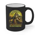 Bigfoot Outdoor Hiking Dad Joke Im Outstanding Sasquatch Graphic Print Coffee Mug
