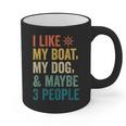 I Like My Boat Dog And Maybe 3 People Retro Sailor Dad Graphic Print Coffee Mug