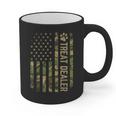 Camo Cat Treat Dealer American Flag US Cat Dad 4th Of July For Men Women Graphic Print Coffee Mug