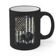 Camo USA Flag Bison Camouflage Hunting Wildlife Hunter Dad Graphic Print Coffee Mug