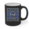 Cheer Dad Daddy Bow Sport Cheerleader Cheerleading Blue Graphic Print Coffee Mug