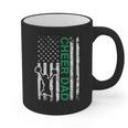 Cheer Dad Flag Green Cheerleading Graphic Print Coffee Mug