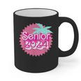 Class Of 2024 Senior Pink Retro Classic Girl Grad Graduation Graphic Print Coffee Mug