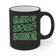 Class Of 2025 Senior Green Student Graduation Graphic Print Coffee Mug