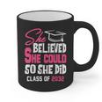 Class Of 2032 She Believed She Could Kids Graduation T-Shirt Graphic Print Coffee Mug