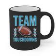 Cute Team Touchdowns Gender Reveal For Mom And Dad Graphic Print Coffee Mug