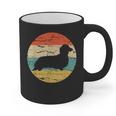 Dachshund Long Haired Dog Vintage Mom Dad Retro Graphic Print Coffee Mug