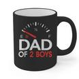 Dad Of 2 Boys Fuel Gas Gauge Father Of Two Sons Men Graphic Print Coffee Mug