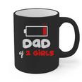 Dad Of 2 Girls Low Battery Daddy Of Two Girls Father Graphic Print Coffee Mug