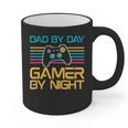 Dad By Day Gamer By Night Video Games Lover Gamer Dad Graphic Print Coffee Mug