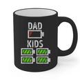 Dad Of Four Low Battery Father Of 4 Kids Dad Graphic Print Coffee Mug