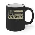 Dad Of Girls Outnumbered US Flag Father's Day Daughter Dad Graphic Print Coffee Mug