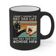 I Didn't Choose The Cat Dad Life Funny Cat Lovers Vintage Graphic Print Coffee Mug