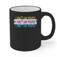 I Don't Like People Sarcastic Humanity Hater Introvert Graphic Print Coffee Mug