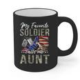 My Favorite Soldier Calls Me Aunt US Army Graduation Aunt Graphic Print Coffee Mug