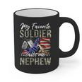 My Favorite Soldier Calls Me Nephew Army Graduation Nephew Graphic Print Coffee Mug