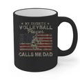 My Favorite Volleyball Player Calls Me Dad USA Flag Graphic Print Coffee Mug My Favorite Volleyball Player Calls Me Dad USA Flag Graphic Print Coffee Mug