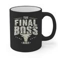 The Final Boss Vintage Rock Bull Fun Tee For Strong Dads Graphic Print Coffee Mug
