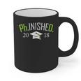 Finished PhD PhInished 2018 Graduation Shirt Graphic Print Coffee Mug