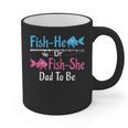 Fish-He Or Fish-She Dad To Be Gender Reveal Baby Shower Graphic Print Coffee Mug
