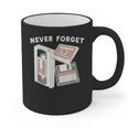 Never Forget VHS Tape Cassette Floppy Disk Nostalgia 80s 90s Graphic Print Coffee Mug