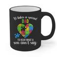 Fun Heart Puzzle Shirts Dad Autism Awareness Family Support Graphic Print Coffee Mug