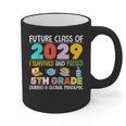 Future Class Of 2029 I Survived Passed 5th Grade Graduation Graphic Print Coffee Mug