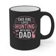 This Girl Loves Hunting With Her Dad Pink Deer Hunter Graphic Print Coffee Mug