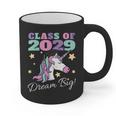 Girls Class Of 2029 Magical Unicorn Graduation Cap Graphic Print Coffee Mug