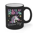 Girls Class Of 2034 Magical Unicorn Graduation Cap Graphic Print Coffee Mug