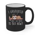 I Graduated Can I Go Back To Bed Now Shirts Graduation Graphic Print Coffee Mug