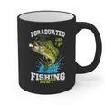I Graduated Can I Go Fishing Now 2025 Graduation Fisher Graphic Print Coffee Mug