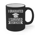 I Graduated I Survived High School Graduation Graphic Print Coffee Mug