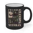 Grandpa Veteran Fathers Day Dad Veteran Camo American Flag Graphic Print Coffee Mug