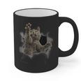 Grey Cat Torn Cloth Cat Dad Cat Mom Cat Lover Graphic Print Coffee Mug
