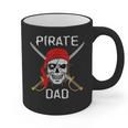 Halloween Pirate Skull Apparel Pirate Dad V-Neck Short Sleeve Cotton 100 T-Shirt Small Graphic Print Coffee Mug