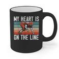 My Heart Is On The Line Football Mom Dad Offensive Lineman Graphic Print Coffee Mug