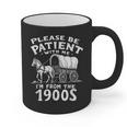 Humorous Wagon Plea Please Be Patient I'm From The 1900s Graphic Print Coffee Mug Humorous Wagon Plea Please Be Patient I'm From The 1900s Graphic Print Coffee Mug
