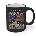 I'm A Dad Papaw And Veteran Retro Dad Papa Grandpa Graphic Print Coffee Mug