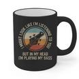 Introvert Bass Guitarist Musician Playing Bass Guitar Graphic Print Coffee Mug