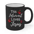 This Introvert Loves Jesus Religious Red Hearts Graphic Graphic Print Coffee Mug This Introvert Loves Jesus Religious Red Hearts Graphic Graphic Print Coffee Mug