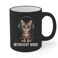 Introvert Mode Cat With Headphones Kitten Lover Graphic Print Coffee Mug Introvert Mode Cat With Headphones Kitten Lover Graphic Print Coffee Mug