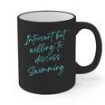 Introvert But Willing To Discuss Swimming Graphic Print Coffee Mug
