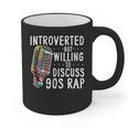 Introverted But Willing To Discuss 90s Rap Socially Awkward Graphic Print Coffee Mug