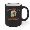 Introvert's Passion For French Patisserie Macarons Graphic Print Coffee Mug